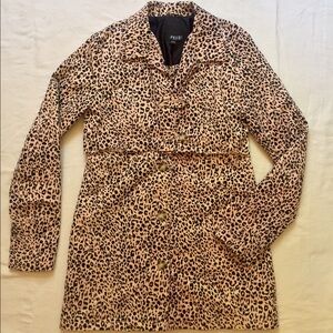 Volcom Leopard Print Trench Coat